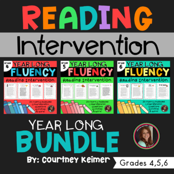 Preview of Reading Intervention Bundle Fluency & Comprehension Grades 4-6