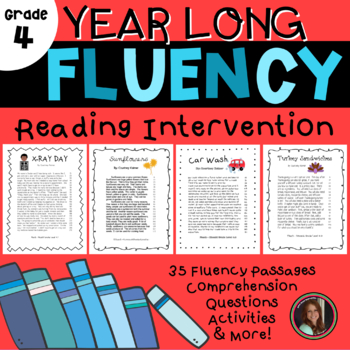 Preview of Reading Intervention Fluency Passages & Comprehension 4th Grade (Year Long)