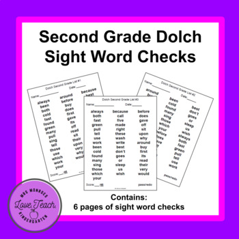 Preview of Fluency: Dolch Second Grade Sight Word Checks