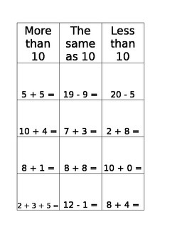 Preview of Fluency Fact Sort