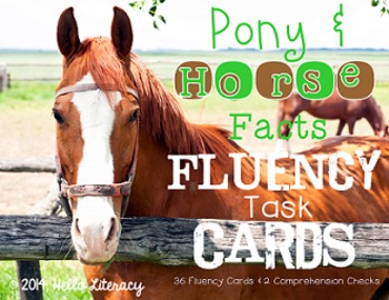 Preview of Fluency Task Cards {Horse Facts}