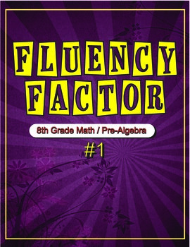 Preview of Fluency Factor - 8th Grade Math/Pre-Algebra  #1