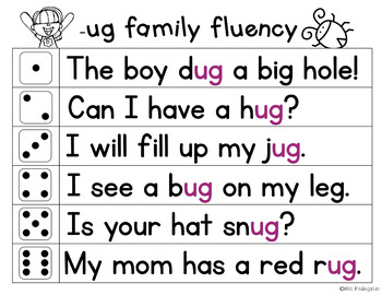 fluency families words in sentences short u words by miss