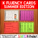 Summer Fluency Cards - Kindergarten Fluency