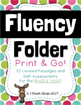 Preview of Fluency Folder: 25 Print-and-Go Passages and Self-Assessments