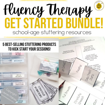 Preview of Fluency Therapy Bundle - School Age Stuttering Activities