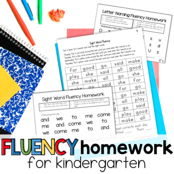 Preview of Fluency Homework the BIG Bundle for Kindergarten