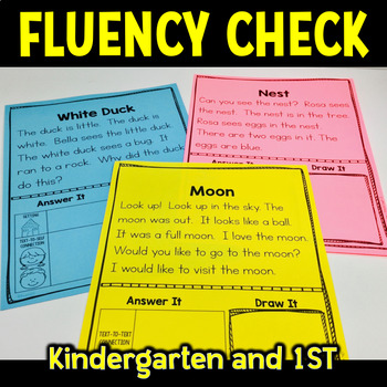 Preview of Fluency Passage Kindergarten First Grade