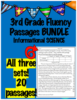 Preview of Fluency Passages 3rd Grade Informational BUNDLE- All 3 Sets!