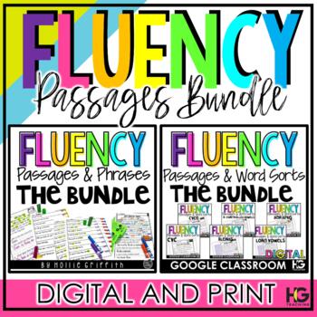 Preview of Fluency Passages DIGITAL and PRINT BUNDLE | Reading Comprehension and Phonics