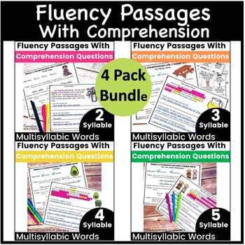 Preview of Fluency Reading Comprehension Passages Decoding Multisyllabic Words Intervention