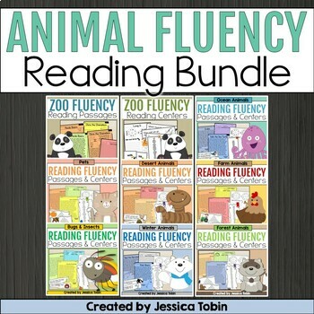 Preview of Reading Fluency Passages and Fluency Practice - Oral Fluency Animals Bundle