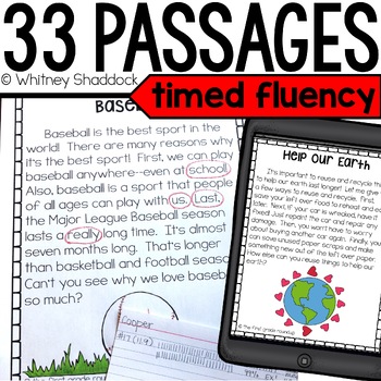 Preview of Timed Reading Fluency Passages 2nd Grade - 33 Decodable Reading Passages