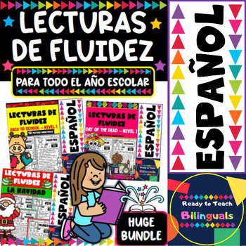 Preview of Fluency Passages in Spanish - Entire Year Bundle - Level 1