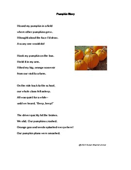 Preview of Fluency, Phonics, and Fun through Poetry #12:  "Pumpkin Story"