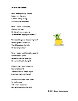 Preview of Fluency, Phonics, and Fun through Poetry # 7 ("A Hint of Green")