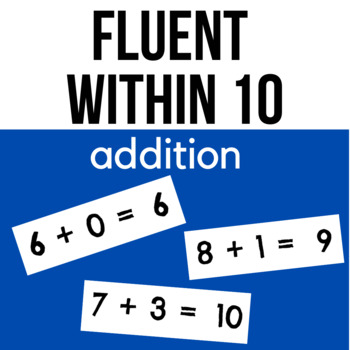 Preview of Fluency Practice: Addition within Ten | digital & printable flashcards