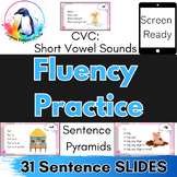 Fluency Practice - CVC Short Vowel Sounds - Sentence Pyram