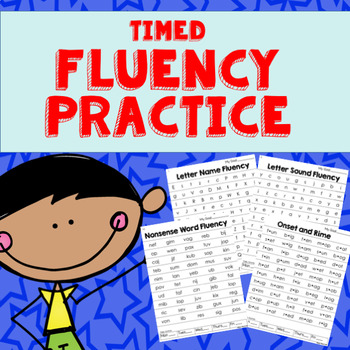 Preview of Kindergarten Fluency | Letter Name, Sounds, Real & Nonsense Words