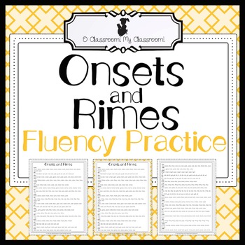 Preview of Fluency Practice - Onsets and Rimes - Increase Fluency and Reading Comprehension
