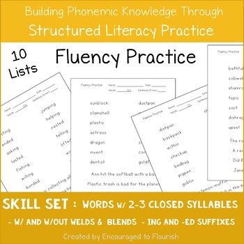 Preview of Fluency Practice - Words with Multiple Closed Syllables