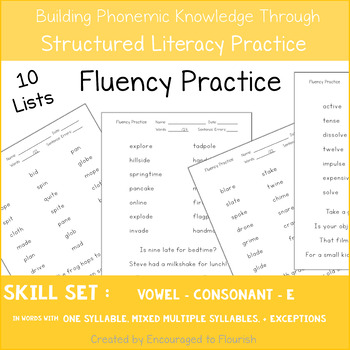 Preview of Fluency Practice - Words with Vowel Consonant E Syllables