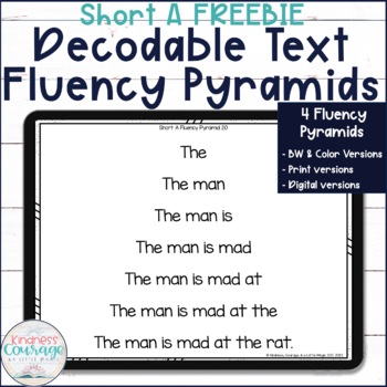 Preview of Fluency Pyramids | Decodable Text | Short A FREEBIE