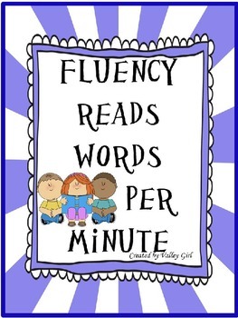 Preview of Fluency Reading Chart: Blue Border