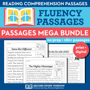 Preview of Reading Comprehension Practice BUNDLE Leveled Fluency Passages & Questions
