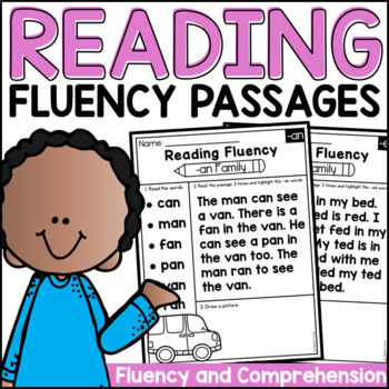 Preview of Fluency Reading Passages for Kindergarten - Word Families and Comprehension