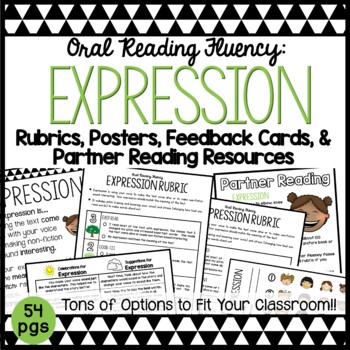 Preview of Fluency: EXPRESSION Rubrics, Posters, Feedback Cards & Partner Reading Resources