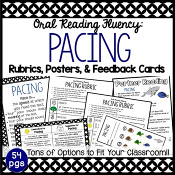 Preview of Fluency: PACING Rubrics, Posters, Feedback Cards & Partner Reading Resources