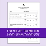 Fluency Self-Rating Scale for Speech Therapy | Fillable, P