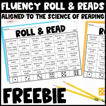 Preview of Phonics Fluency Practice Sentences-Roll and Read FREEBIE