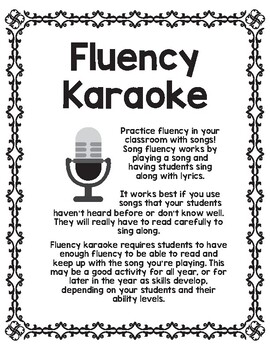 Preview of Fluency Sing A Long
