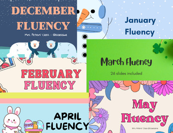 Preview of Fluency Slides -Sentence Pyramids BUNDLE