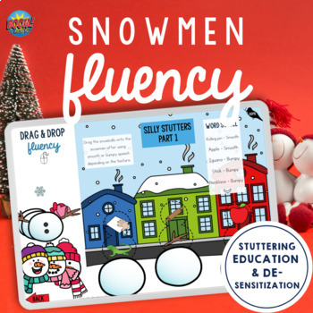 Preview of Fluency Snowmen Boom Cards™ & Printable Winter Worksheets Speech Helpers + more