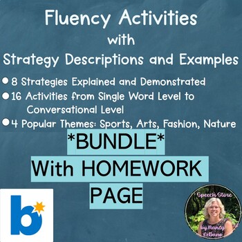 Preview of Fluency Strategies, Practice Boom Deck AND Printable Homework Bundle