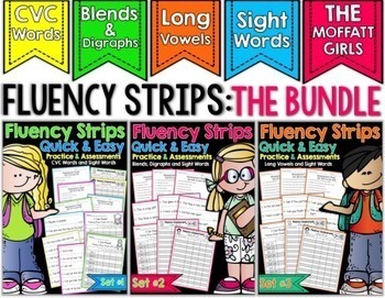 Preview of Fluency Strips™ (The BUNDLE) - Quick and Easy Practice and Assessment