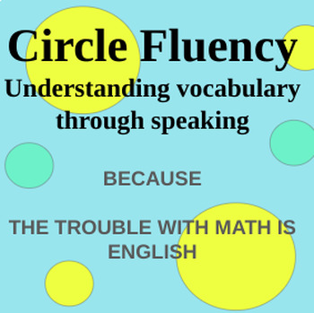 Preview of Fluency Strips: Understand circles terms.  "Trouble with Math is English" 