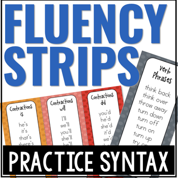Preview of Fluency Strips for Odd Words and Phrases English Learner Practice Cards Verbs