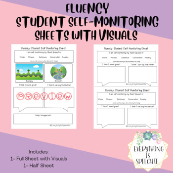 Preview of Fluency Student Self-Monitoring Sheets with Visuals