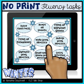 Preview of Fluency (Stuttering) Tasks No Print: Winter
