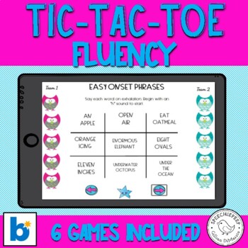 Preview of Fluency Stuttering Tic-Tac-Toe BOOM CARDS 6 Games Included