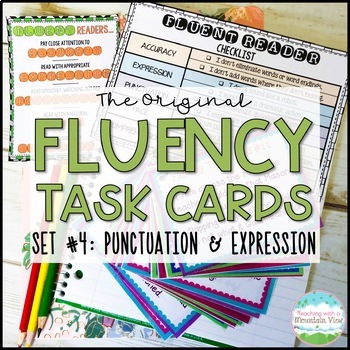 Preview of Fluency Task Cards | Expression & Punctuation | Oral Fluency Reading Practice 