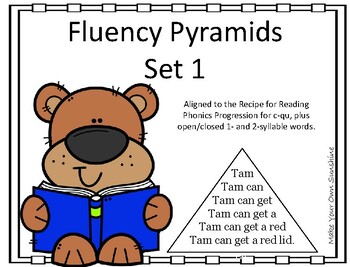 Preview of Fluency Pyramids Set 1- Aligned to Recipe for Reading c-qu