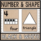 Numbers 0 - 20 and Shape Posters / Reggio / Burlap Hessian