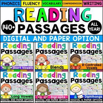 Preview of Phonics Reading Comprehension Passages Phonics Worksheets With Digital Resources