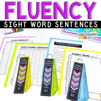 Preview of Sight Word Fluency Sentences  Reading Practice and Assessment Sentence Strips