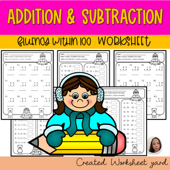 Preview of Fluency practice Worksheets , Addition and Subtraction Within 100 , Morning work
